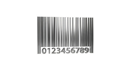 Barcode with numbers 0123456789. isolated illustration on  transparent background PNG