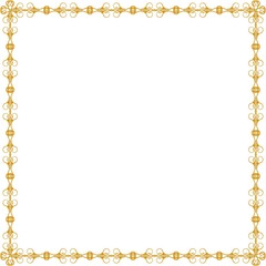 Simple Square Frame with White Background, Unique Frame, Border Frame and Unique Photo Frame, Sharp Golden Square Frame