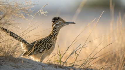 Roadrunner Portrait in Arid Landscape