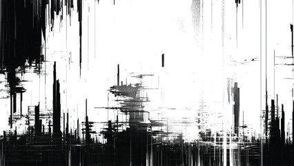 Abstract Black and White Pattern with Geometric Elements and Textured Background