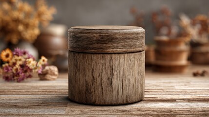 Fototapeta premium Wooden container display