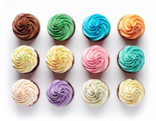 Colorful assorted cupcakes