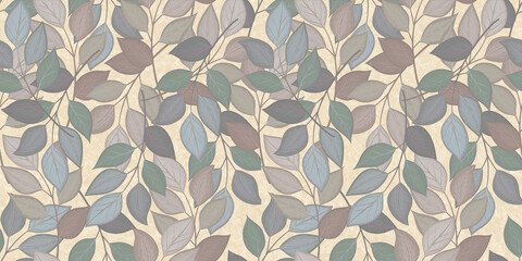 Elegant Seamless Leaf Pattern in a Subtle Vintage Style