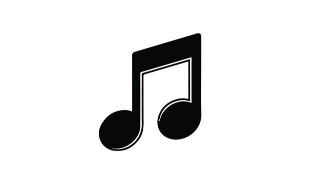 Simple black musical eighth note symbol on white background