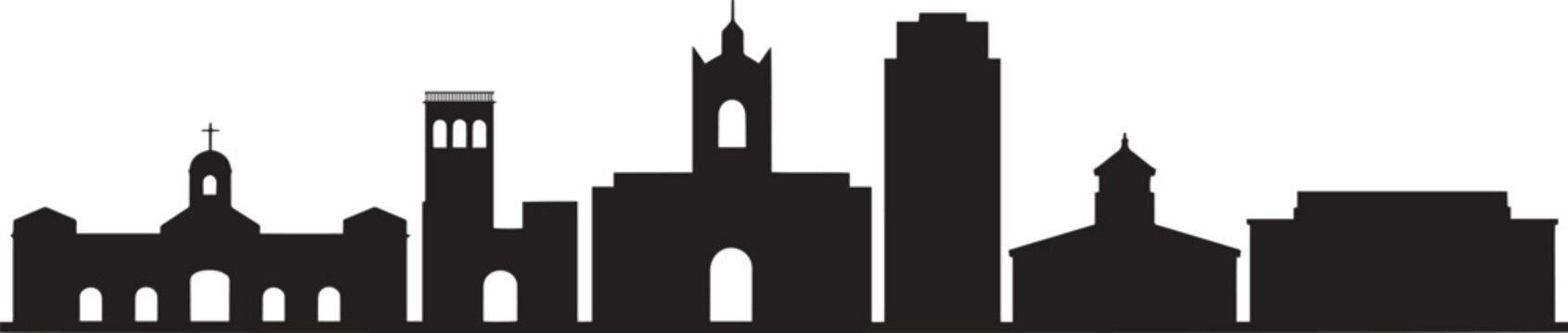 Provo utah skyline silhouette isolated vector illustration usa city landmarks temple square travel attraction banner