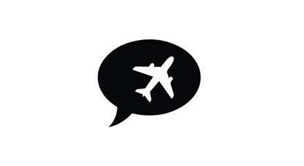 Fototapeta premium Speech bubble with airplane icon symbolizing travel communication or flight booking.