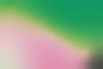 Green and pink diagonal gradient background with noise grain