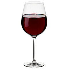 Red wine glass isolated on transparent background for wine tasting and elegant drink presentation at restaurant