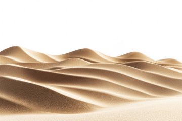 A serene landscape of gently rolling sand dunes under a bright sky. the natural beauty of a desert environment. ideal for backgrounds in travel or nature-themed projects