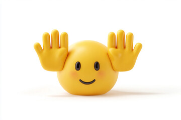 Creative happy hands up figure isolated on transparent background