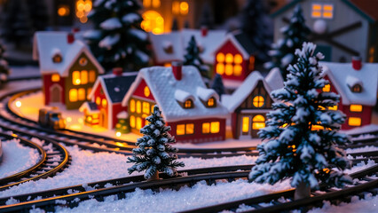 Christmas Season Holiday Photo with Festive Winter Decorations