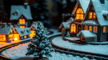 Christmas Season Holiday Photo with Festive Winter Decorations