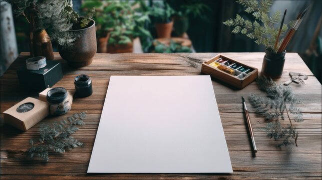 Blank paper artist workspace