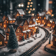 Christmas Background Photo with Festive Holiday Decorations and Warm Lights