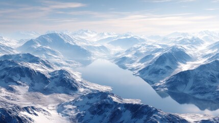 Fototapeta premium Snowy mountain landscape