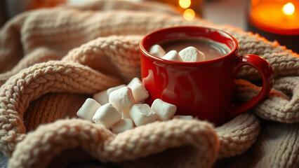 Christmas Background Photo with Festive Holiday Decorations and Warm Lights