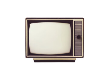 Vintage television set with a blank screen. a classic design from the mid-20th century. isolated on a white background. ideal for retro-themed projects or nostalgic media