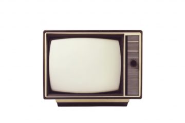 Vintage television set with a blank screen. a classic design from the mid-20th century. isolated on a white background. ideal for retro-themed projects or nostalgic media