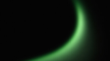 Abstract vibrant green textured light arc on a digital deep background © TANZINA