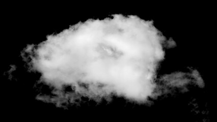 White clouds on black background isolate