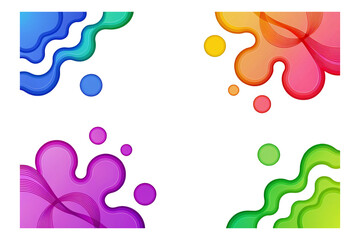 Abstract Colorful Layered Waves and Liquid Shape Isolated on Transparent Background Illustrating Modern Design and Background Art