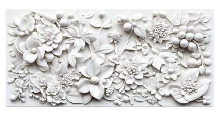 Floral Headstone Design on Transparent Background