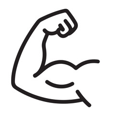 Muscle icon. Bicep symbol. Strong arm vector illustration. Gym logo
