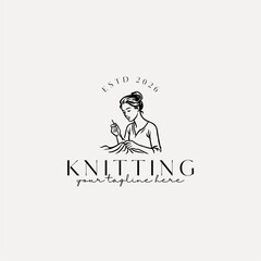 Knitting Logo, Knitting Illustration, Hand-Drawn Knitting Clipart, Cozy Knit Logo, Knitted Texture Logo, Craft & Handmade Branding, Minimal Knitting Design, Artisan Knit Logo, Warm Knit Pattern Illust
