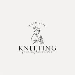 Knitting Logo, Knitting Illustration, Hand-Drawn Knitting Clipart, Cozy Knit Logo, Knitted Texture Logo, Craft & Handmade Branding, Minimal Knitting Design, Artisan Knit Logo, Warm Knit Pattern Illust