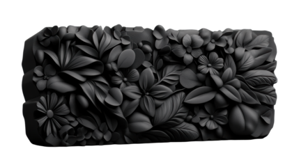 Floral Headstone Design on Transparent Background