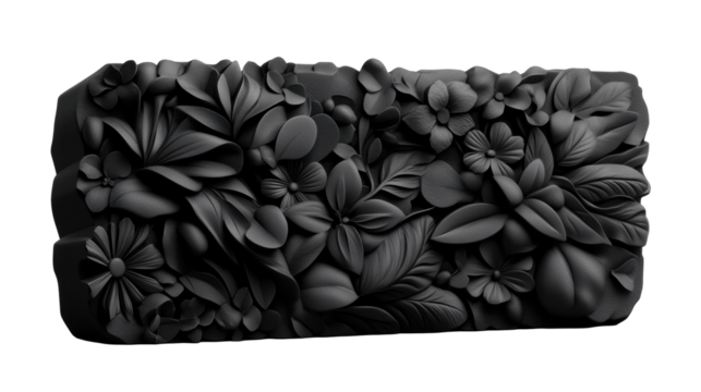 Floral Headstone Design on Transparent Background