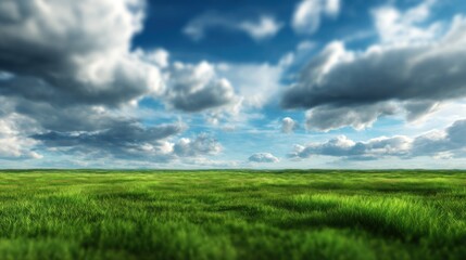 Green field sky clouds