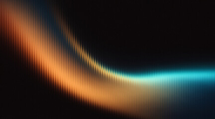 Abstract vibrant light wave glowing with orange and blue hues.