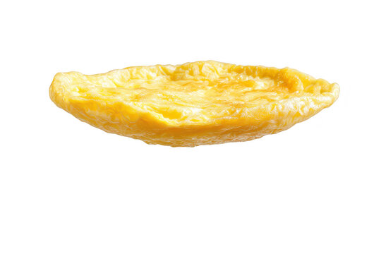 A floating piece of crispy golden fried food. its texture and color against a clean white background. ideal for culinary presentations or food-related content