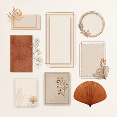 Curated set of elegant minimalist design elements for Lunar New Year celebrations and refined aesthetic appeal