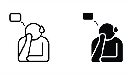 worry icon set, of vector icons isolated on a white background.