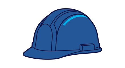 Blue construction hard hat shown in profile against a white background no background