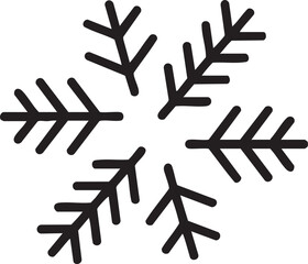 Black snowflake icon on white background symbol winter