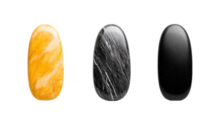 Three Elegant Headstones on Transparent Background