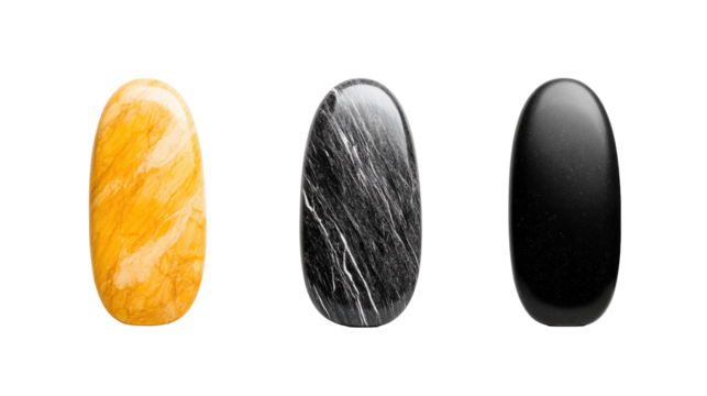 Three Elegant Headstones on Transparent Background