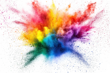 A explosion of colorful powder creating a dynamic and artistic display. symbolizing creativity and energy. suitable for backgrounds in design projects or celebrations