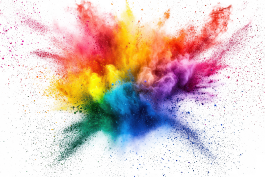 A explosion of colorful powder creating a dynamic and artistic display. symbolizing creativity and energy. suitable for backgrounds in design projects or celebrations