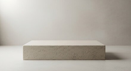 Background empty podium display made beige cement plinth for showcasing merchandise in landscape