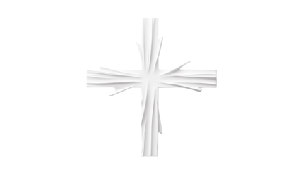 Minimalist Headstone with Cross on Transparent Background