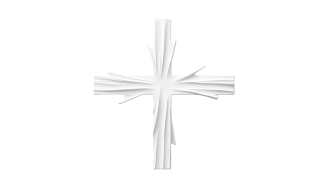Minimalist Headstone with Cross on Transparent Background