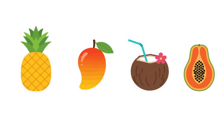Tropical Fruit Medley: Pineapple Mango Coconut and Papaya.