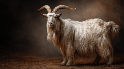 Fototapeta premium Majestic goat portrait in soft light