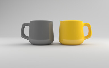 Realistic Mug Mockup 3D Rendered