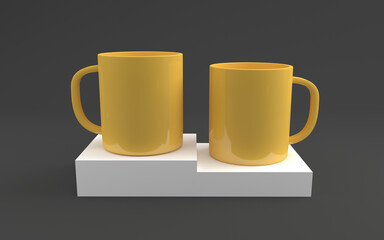 Realistic Mug Mockup 3D Rendered