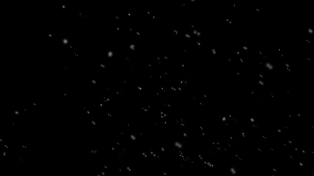 Snowfall particles drifting right, side wind, snow overlay, cold season overlay